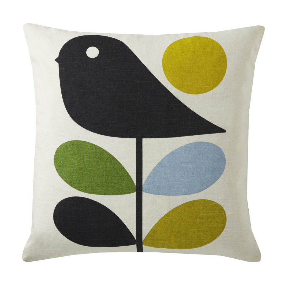 Orla Kiely Early Bird Duck Egg Cushion Moyseys Interiors