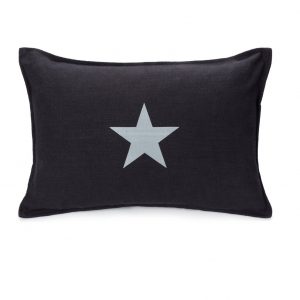 Chalk Oblong Cushion | Natural Fibre | Black | Star