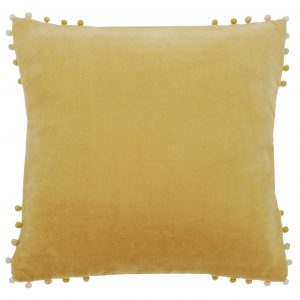 Cotton velvet cushion/pom pom/Sand